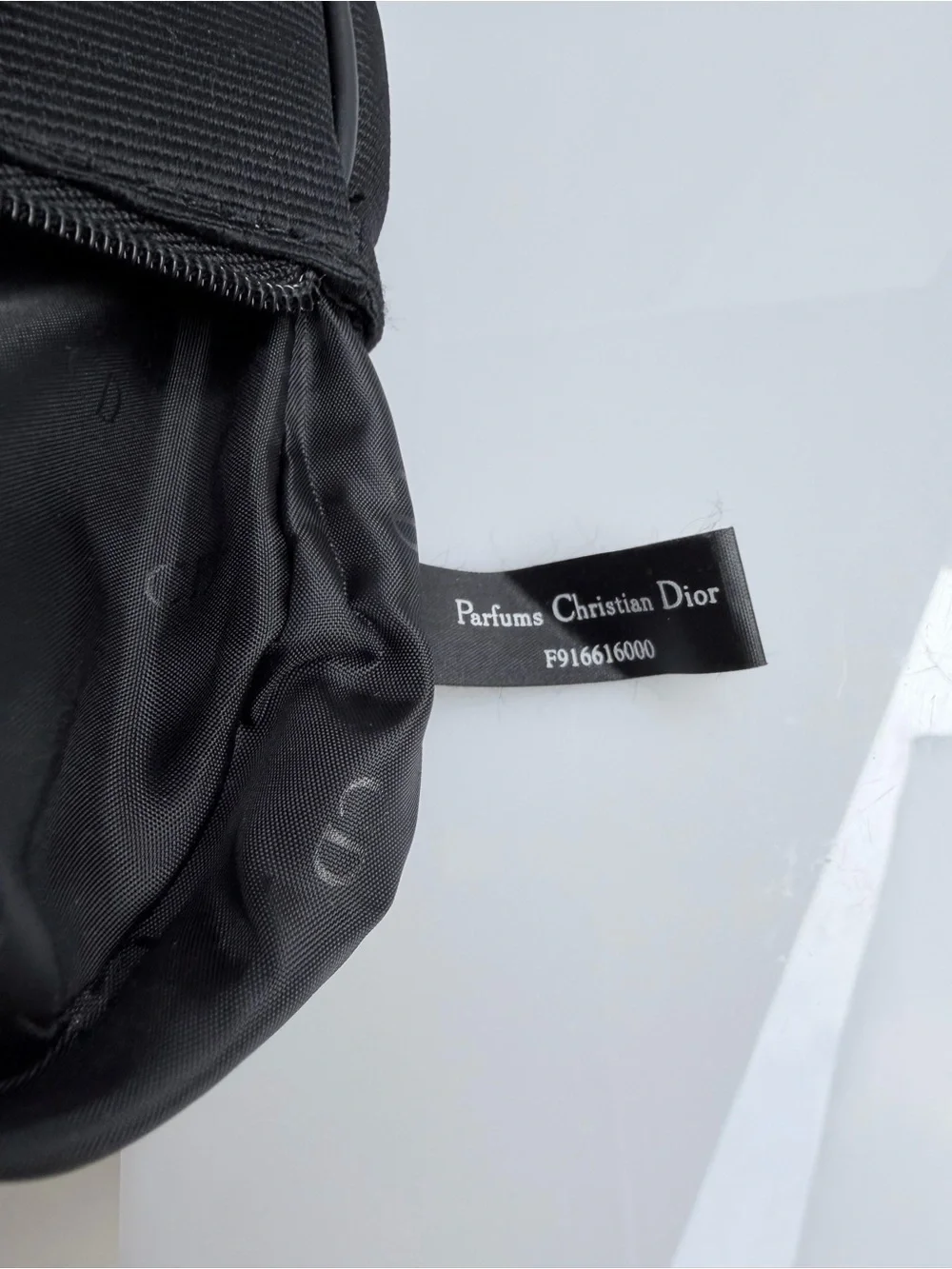 Mini Dior Beauty Bag in Black with Silver Hardware and D Charm